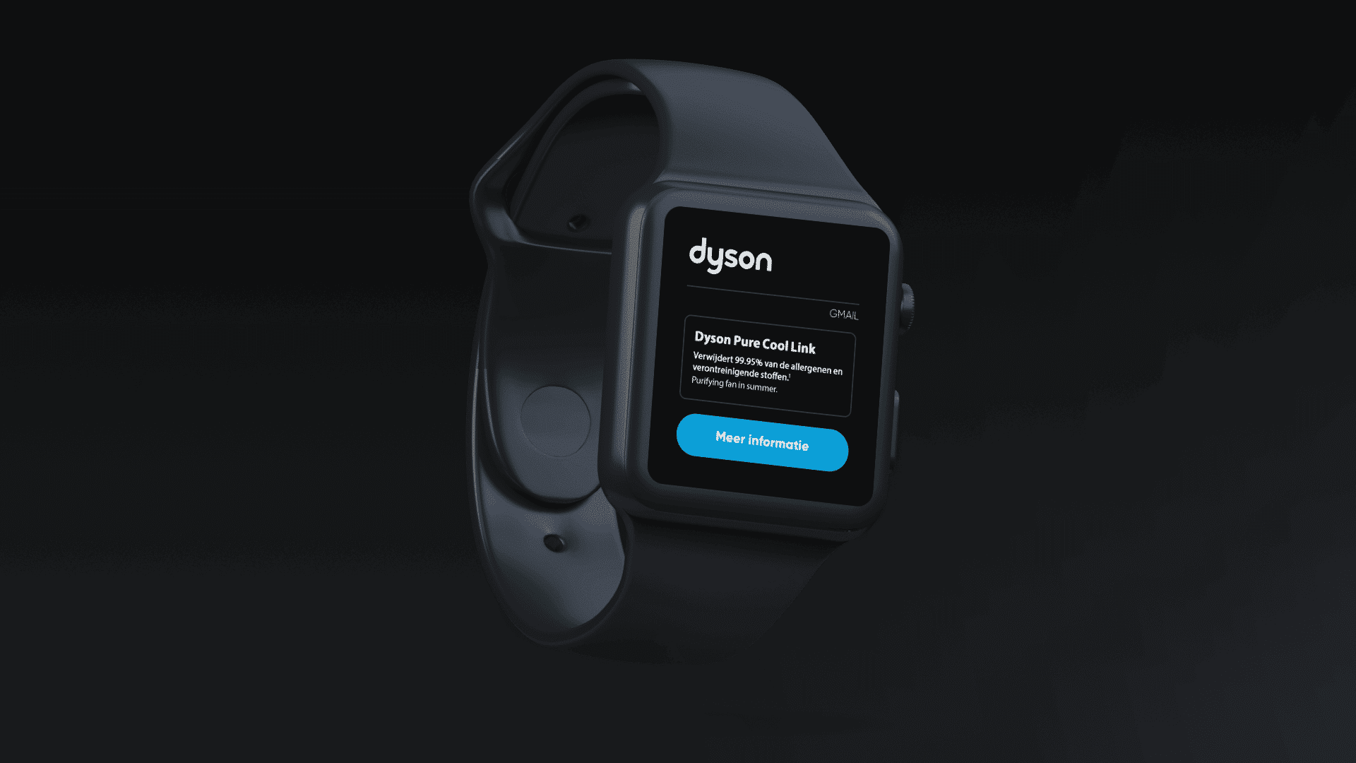 a apple watch showing Dyson promotion