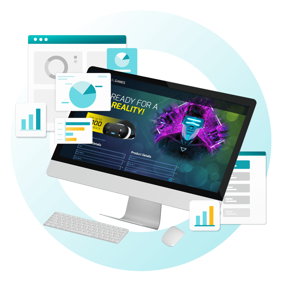 Promotion illustration with reporting windows